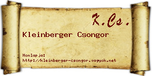 Kleinberger Csongor névjegykártya